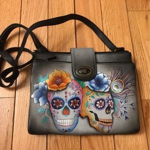 Anuschka Sugar Skull Crossbody Bag (NWOT)